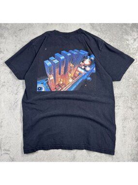 Supreme Scyscraper Tee Fw16 Mens L Faded Black T-Shirt Skater Streetwear Grunge